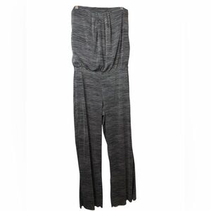 CYNTHIA ROWLEY Black White Stripe Strapless Jumpsuit